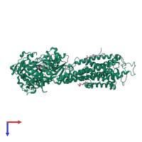 PDB entry 2zbd coloured by chain, top view.