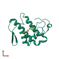 PDB entry 2zbh coloured by chain, front view.