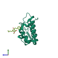 PDB entry 2zbh coloured by chain, side view.