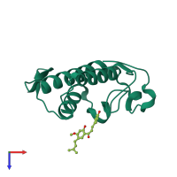 PDB entry 2zbh coloured by chain, top view.