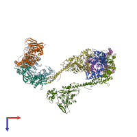 PDB entry 2zbk coloured by chain, top view.