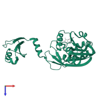 Ribosomal protein L11 methyltransferase in PDB entry 2zbp, assembly 1, top view.