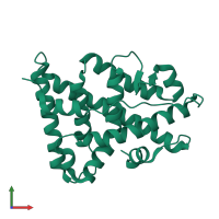 PDB entry 2zbs coloured by chain, front view.