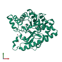 PDB entry 2zc1 coloured by chain, front view.