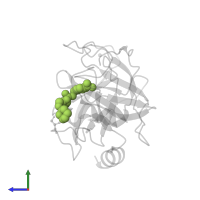 (S)-N-(4-carbamimidoylbenzyl)-1-(2-(cyclohexyloxy)ethanoyl)pyrrolidine-2-carboxamide in PDB entry 2zdm, assembly 1, side view.