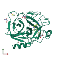 PDB entry 2zft coloured by chain, front view.