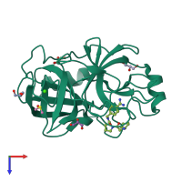 PDB entry 2zft coloured by chain, top view.