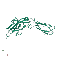 PDB entry 2zg2 coloured by chain, front view.