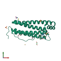 PDB entry 2zg9 coloured by chain, front view.