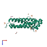 PDB entry 2zg9 coloured by chain, top view.