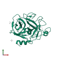 Granzyme M in PDB entry 2zgj, assembly 1, front view.