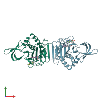 PDB entry 2zgw coloured by chain, front view.