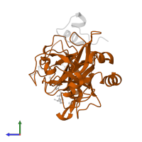 Thrombin heavy chain in PDB entry 2zgx, assembly 1, side view.