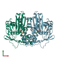 PDB entry 2zgy coloured by chain, front view.