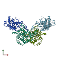 PDB entry 2zih coloured by chain, front view.