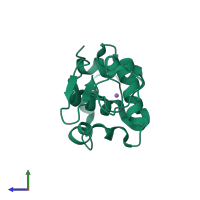 PDB entry 2zij coloured by chain, side view.