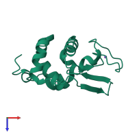 PDB entry 2zil coloured by chain, top view.