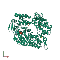 PDB entry 2zj5 coloured by chain, front view.