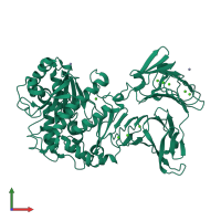 PDB entry 2zj7 coloured by chain, front view.