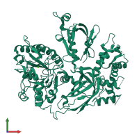 PDB entry 2zkm coloured by chain, front view.