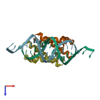 PDB entry 2zko coloured by chain, top view.