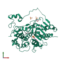 PDB entry 2zm0 coloured by chain, front view.