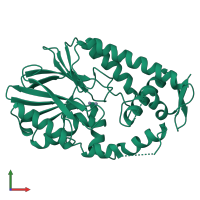 PDB entry 2zo4 coloured by chain, front view.