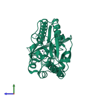 PDB entry 2zo4 coloured by chain, side view.