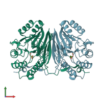 PDB entry 2zo9 coloured by chain, front view.