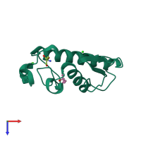 PDB entry 2zp3 coloured by chain, top view.