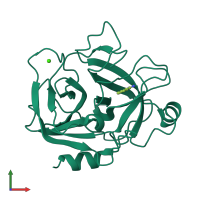 PDB entry 2zps coloured by chain, front view.