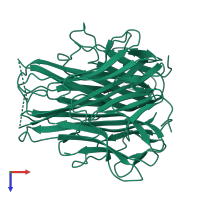 Tumor necrosis factor, soluble form in PDB entry 2zpx, assembly 1, top view.