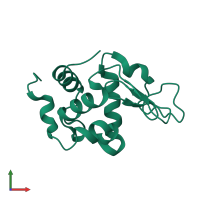 PDB entry 2zq4 coloured by chain, front view.