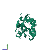 PDB entry 2zq4 coloured by chain, side view.