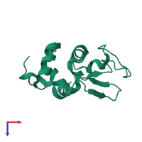 PDB entry 2zq4 coloured by chain, top view.