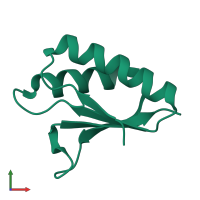 PDB entry 2zqe coloured by chain, front view.