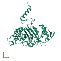 PDB entry 2zr0 coloured by chain, front view.