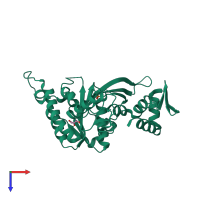 PDB entry 2zr0 coloured by chain, top view.