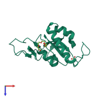 PDB entry 2zr4 coloured by chain, top view.