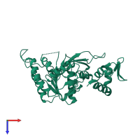 PDB entry 2zr7 coloured by chain, top view.
