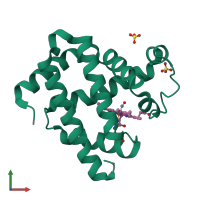 PDB entry 2zsn coloured by chain, front view.