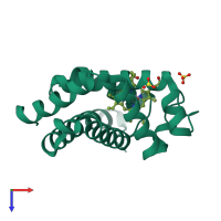 PDB entry 2zso coloured by chain, top view.