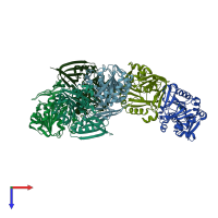 PDB entry 2zsu coloured by chain, top view.