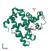 PDB entry 2zsx coloured by chain, front view.
