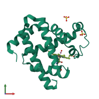 PDB entry 2zt1 coloured by chain, front view.