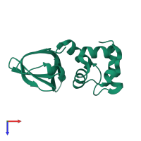 PDB entry 2zte coloured by chain, top view.