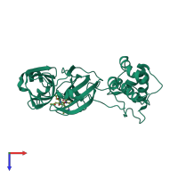 PDB entry 2zu4 coloured by chain, top view.