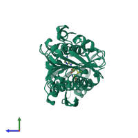 PDB entry 2zul coloured by chain, side view.