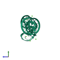 PDB entry 2zy6 coloured by chain, side view.
