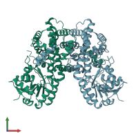 PDB entry 2zya coloured by chain, front view.